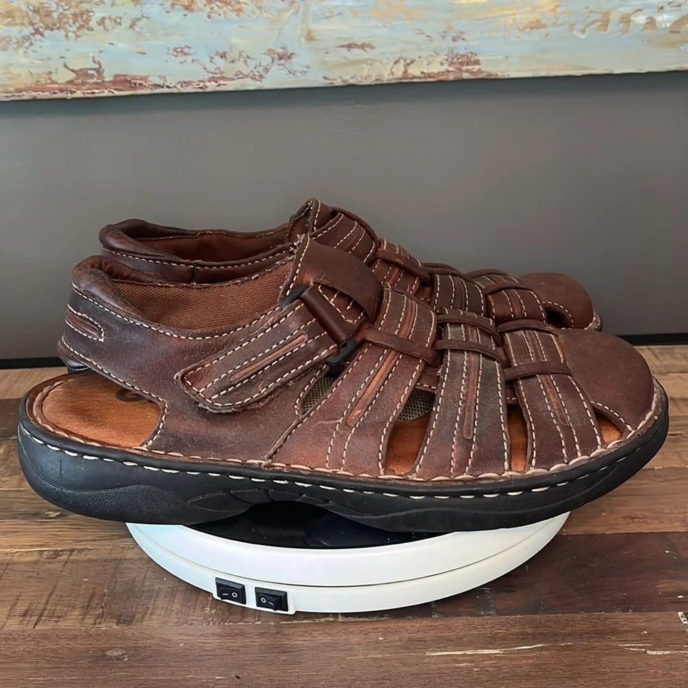 Men's Brown Leather Sandals (10)